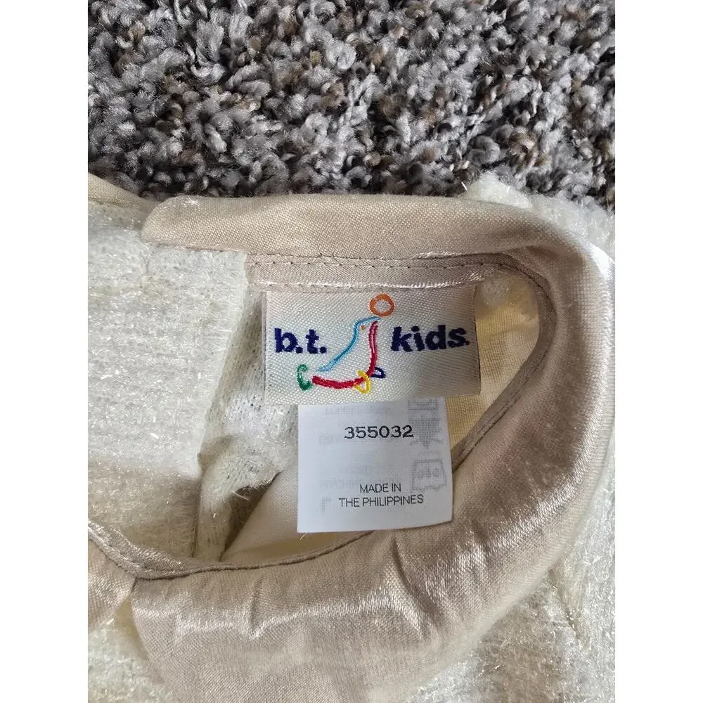 Vintage 1990s BT Kids Baby Girls Sz 6M Formal Dress Beige Champagne Satin